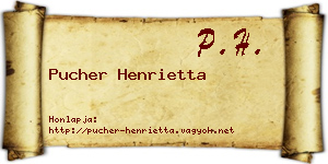 Pucher Henrietta névjegykártya